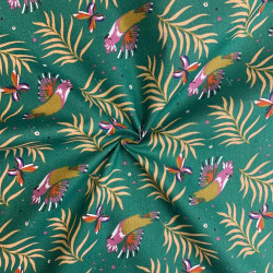 Printed Cotton CACATOES Fir / Tawny Multicolored